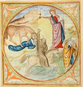 Antéchrist, miniatura tratta da Histoire extraite de la Bible et Apocalypse, XVe siècle